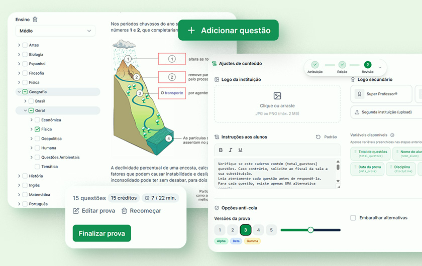 Criação de provas em minutos